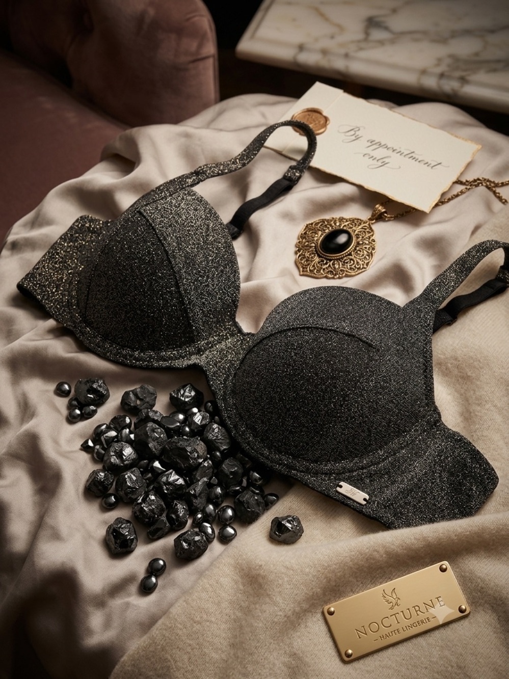 PINK Victoria's Secret Shimmer Black Bra